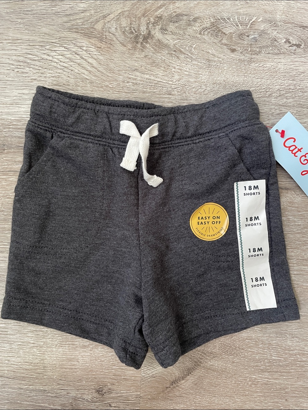 NWT Cat & Jack gray shorts size 18 months
